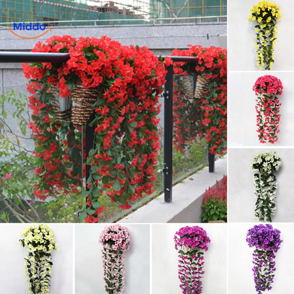 Orchidée artificielle suspendue avec fleurs tombantes pour décoration murale, intérieur et mariages | Restfield