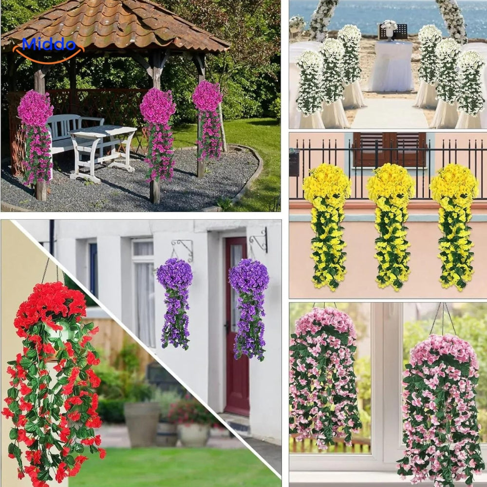 Orchidée artificielle suspendue avec fleurs tombantes pour décoration murale, intérieur et mariages | Restfield