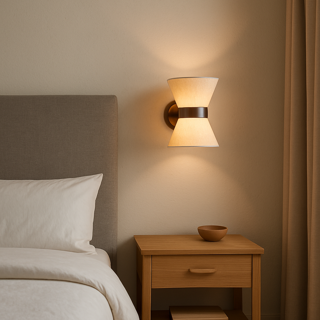 Applique murale en soie Wabi Sabi G9 Ø24cm Lumière chaude Éclairage mural Chambre Salon Design Japandi | Restfield