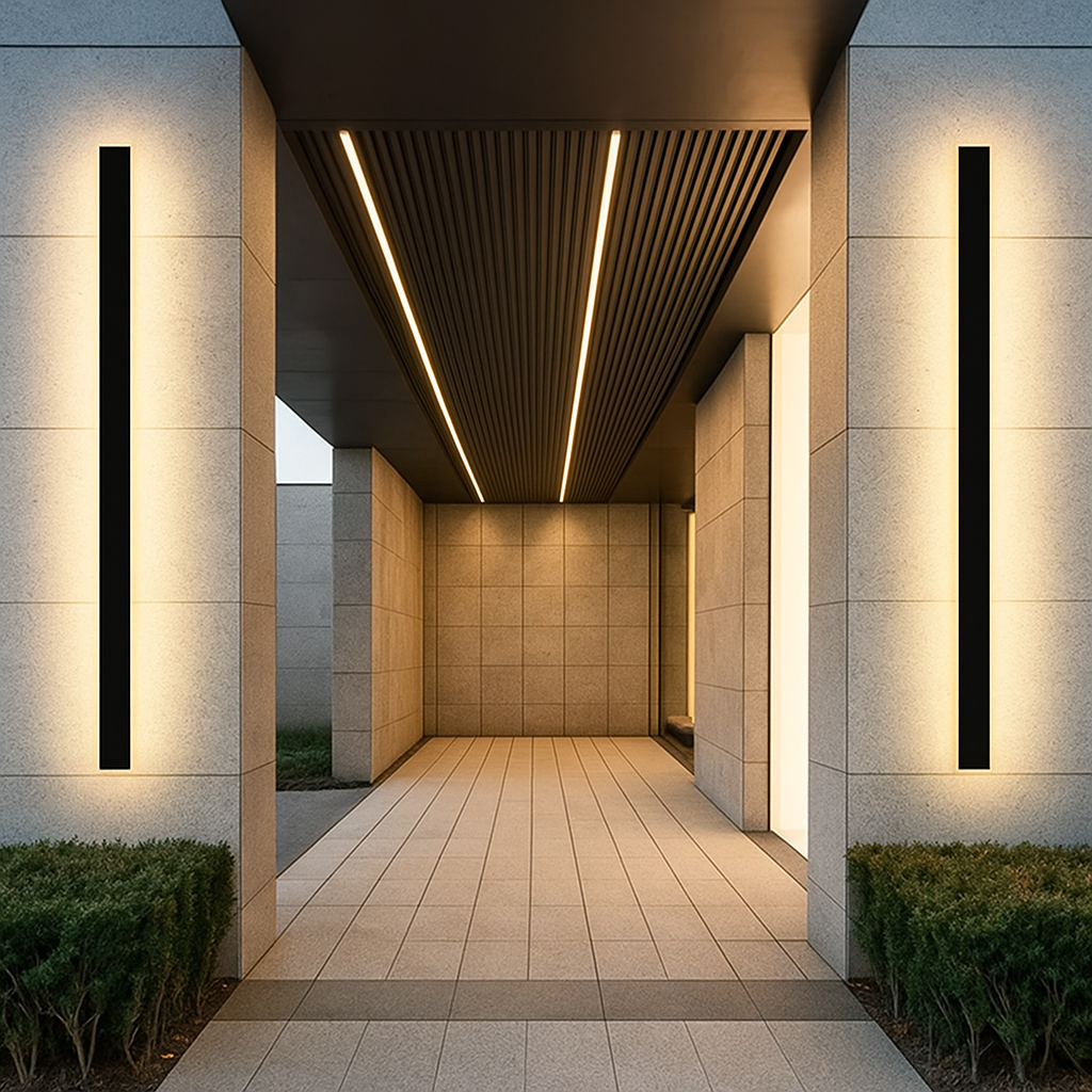 LED Buitenwandlamp IP65 Waterdicht Minimalistisch Zwart Wit Sfeervol Trapverlichting Gevelarm 60-200cm | Sansoti