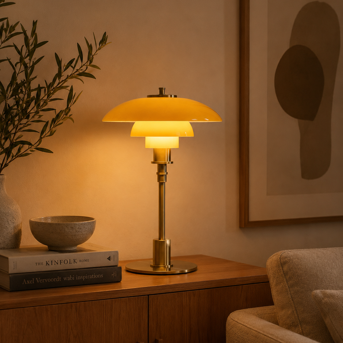 Tafellamp met Drie Glazen Kappen Dimbaar E27 LED Verlichting Leeslamp Nachtkastje Slaapkamer Scandinavisch | Sansoti