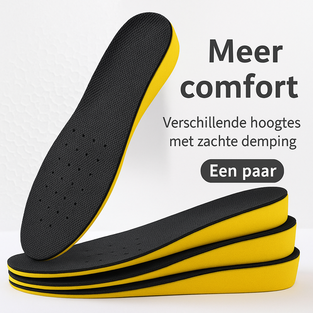 Hoogteverhogende Inlegzolen voor Schoenen – Discreet Formaat en Extra Comfort | Sansoti
