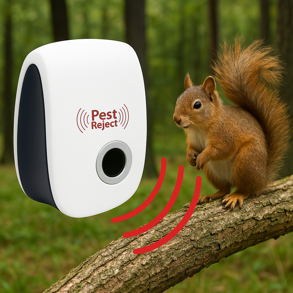 Ultrasoon Eekhoornafreer Apparaat voor Tuin en Erf – Chemievrije Plaagbestrijding met Frequentiewisseling binnen 48 Uur | Sansoti