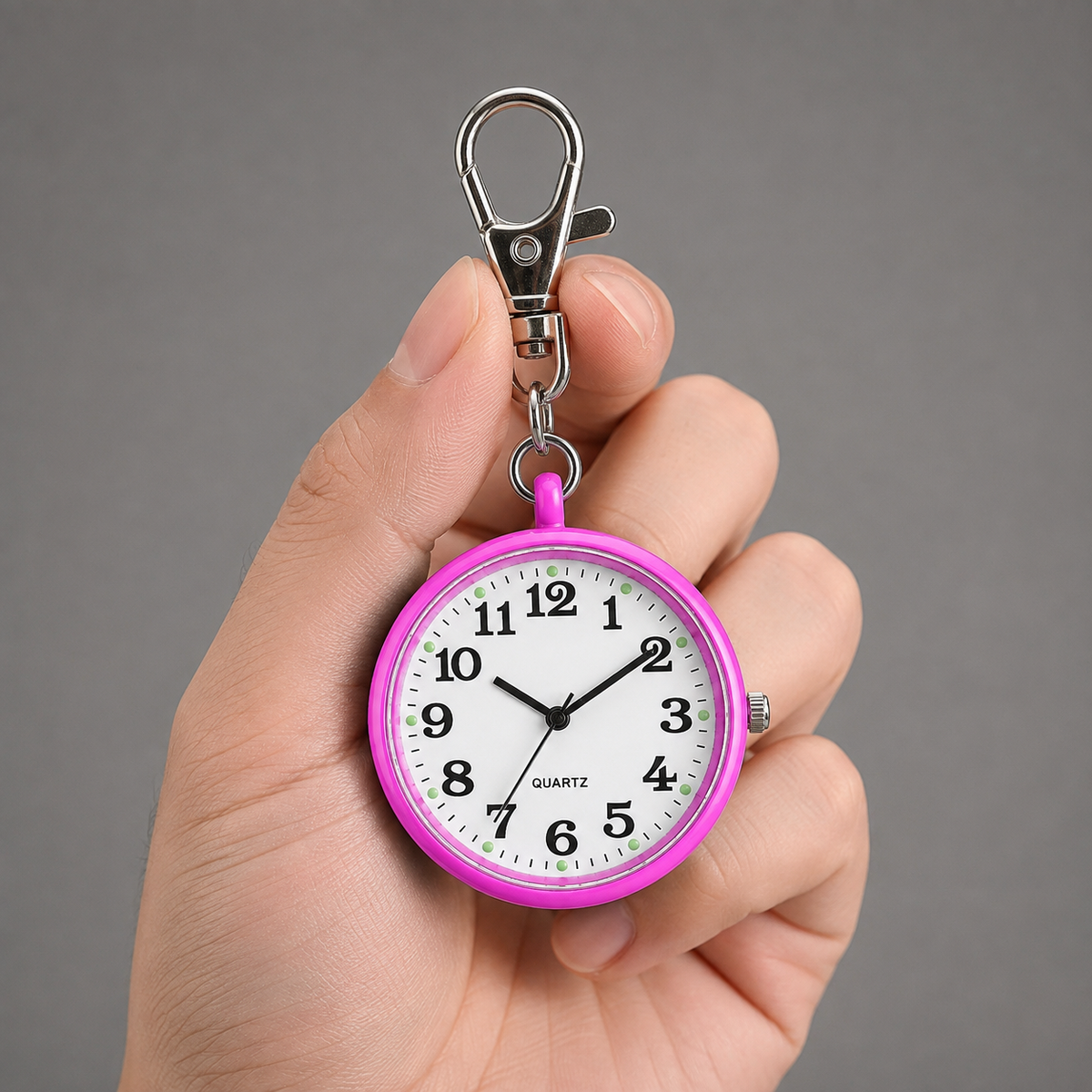 Compact Pocket Watch with Keychain Clip Analog Quartz Movement Convenient Portable Always Keep Time at Hand | Sansoti
