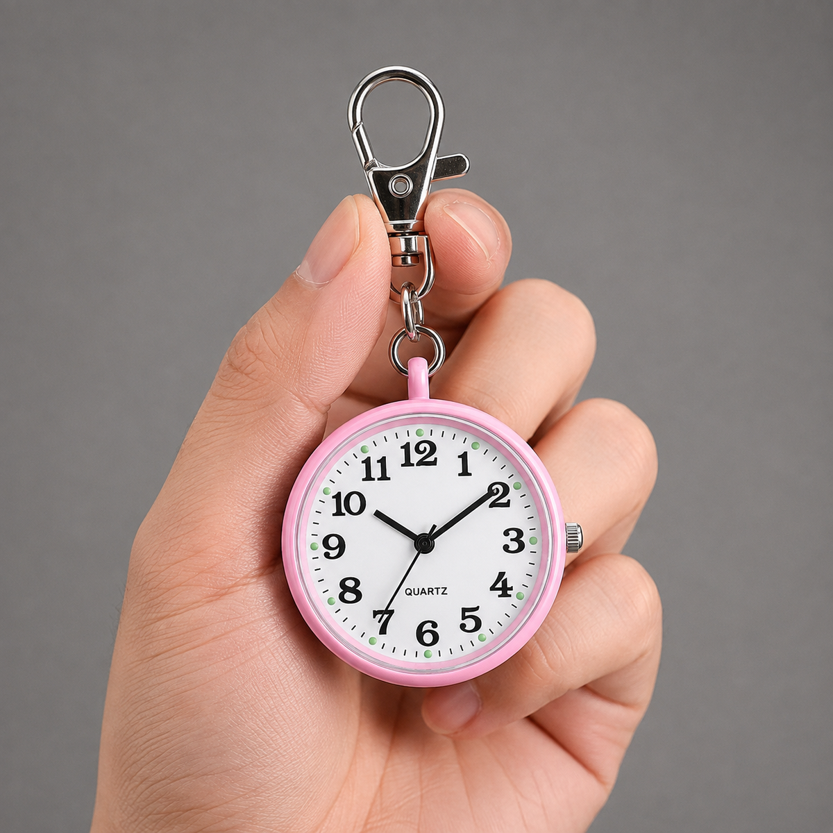 Compact Pocket Watch with Keychain Clip Analog Quartz Movement Convenient Portable Always Keep Time at Hand | Sansoti