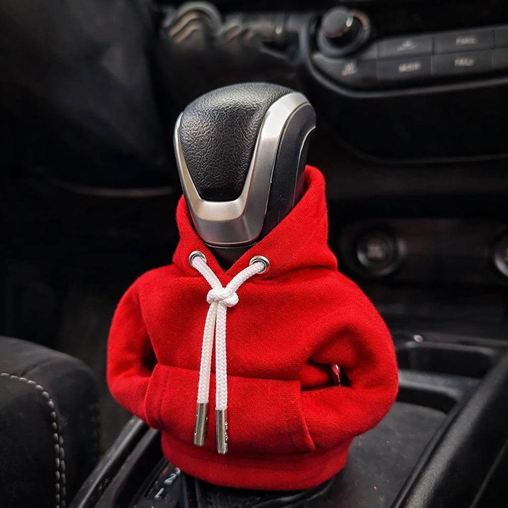 Mini-Hoodie-Schaltknaufbezug, universell, Polyester, Auto-Innenraumdekoration, Accessoire, Schutzbezug in 8 Farben | Sansoti