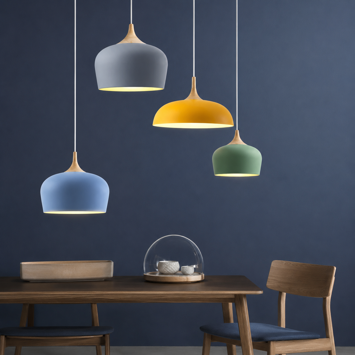 Pendelleuchte mit höhenverstellbarem Aluminium-Schirm für Tisch, Küche, Esszimmer, Leseecke und Schlafzimmer, stimmungsvolle Beleuchtung | Sansoti