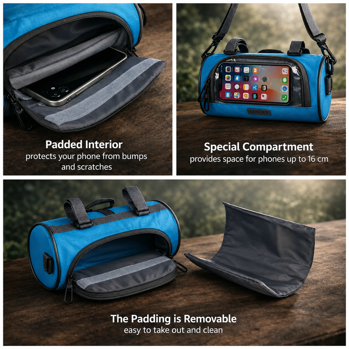 Stuurtas met Touchscreen Telefoonhouder voor Fiets Waterdicht Zwart Groen Blauw Roze Smartphone Navigatie | Sansoti