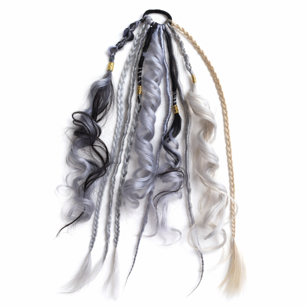 Extension capillaire bohème en queue-de-cheval 50cm, cheveux synthétiques, 8 mèches dreadlocks, accessoire de tressage coloré | Sansoti