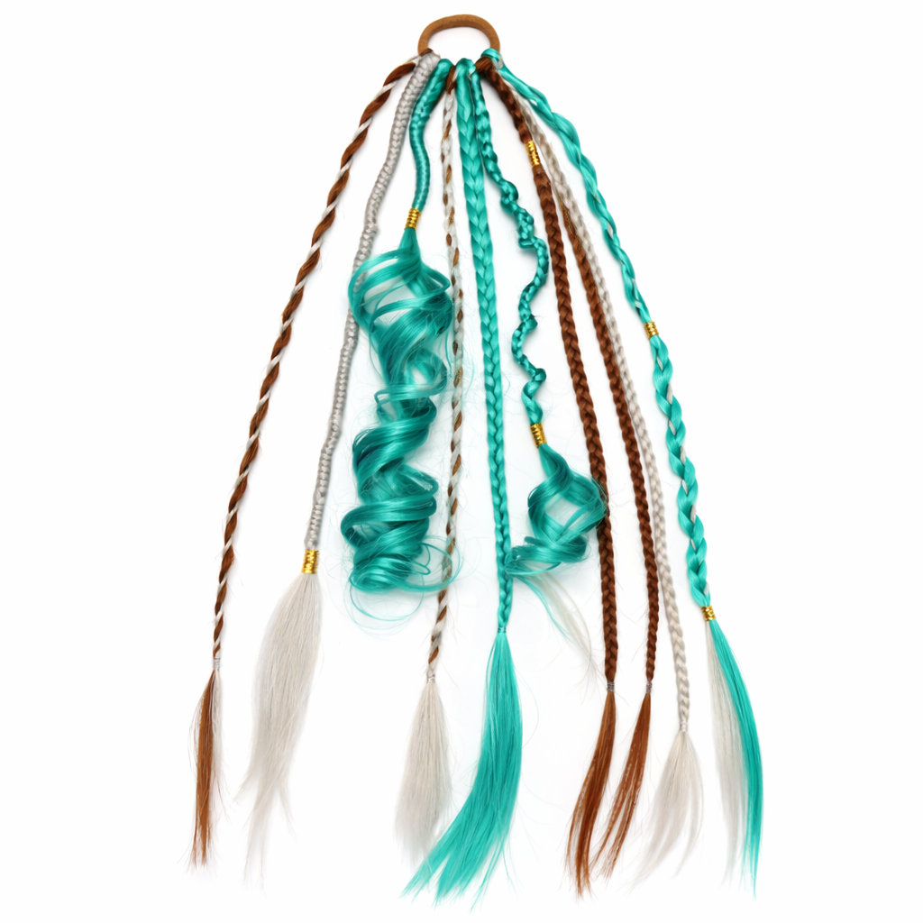 Extension capillaire bohème en queue-de-cheval 50cm, cheveux synthétiques, 8 mèches dreadlocks, accessoire de tressage coloré | Sansoti