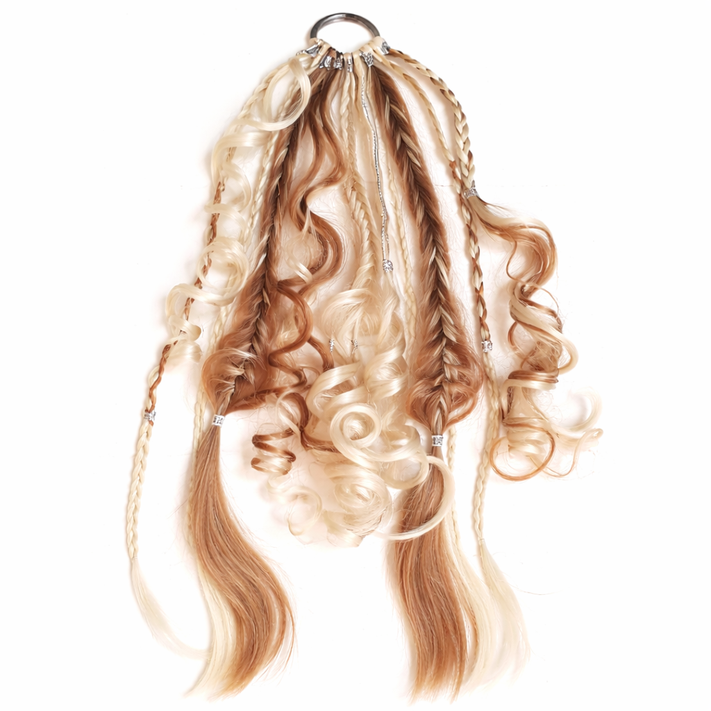 Extension capillaire bohème en queue-de-cheval 50cm, cheveux synthétiques, 8 mèches dreadlocks, accessoire de tressage coloré | Sansoti