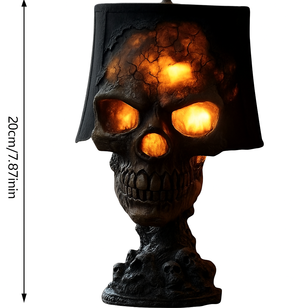 Skull Lava Lamp Red-Orange 20cm Mood Lighting Decorative Table Lamp with Flowing Effect Modern Design | Sansoti