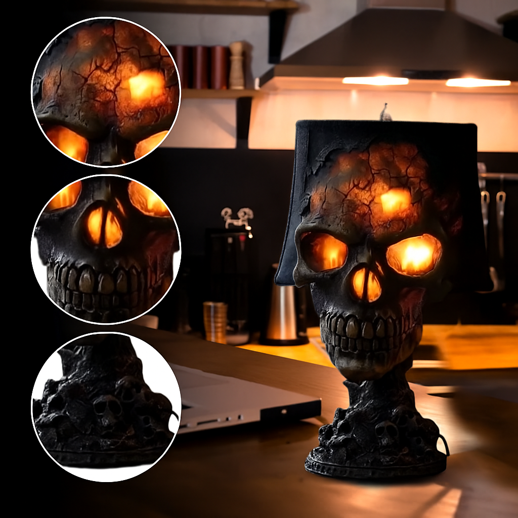 Skull Lava Lamp Red-Orange 20cm Mood Lighting Decorative Table Lamp with Flowing Effect Modern Design | Sansoti