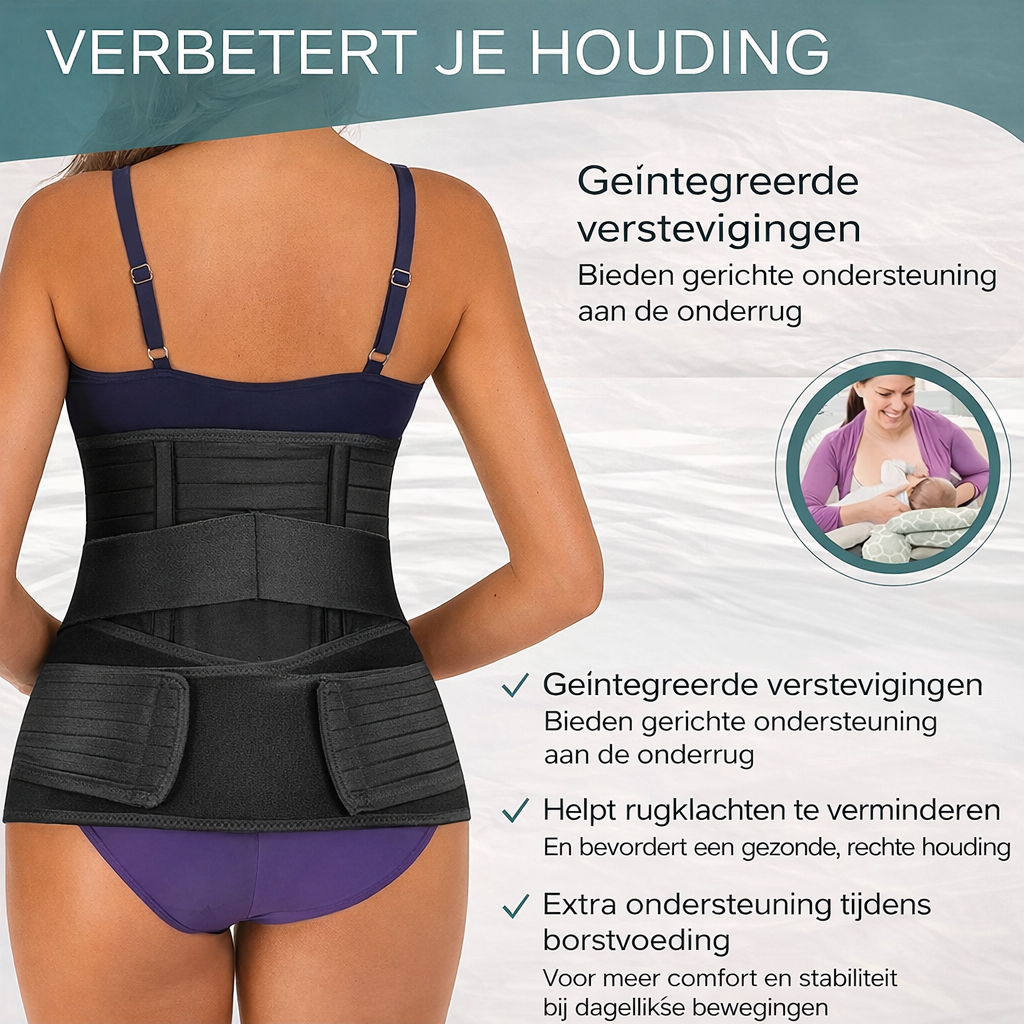 3-in-1 Postpartum Buikband – Verstelbare Herstelband voor Buik, Taille & Bekken | Sansoti