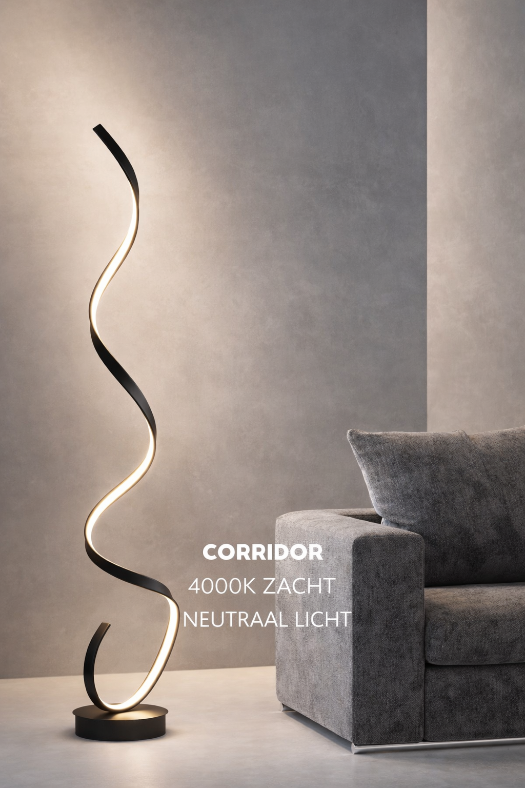 Sansoti | Minimalistische LED Vloerlamp Spiraal | Dimbaar | Moderne Design Staande Lamp