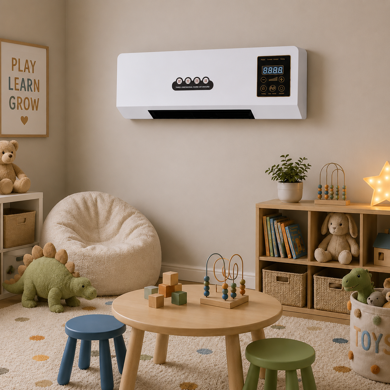 Ruimteklimaatsysteem 2-in-1 Ventilator & Verwarming 1800W met Afstandsbediening Wandmontage Wit | Sansoti
