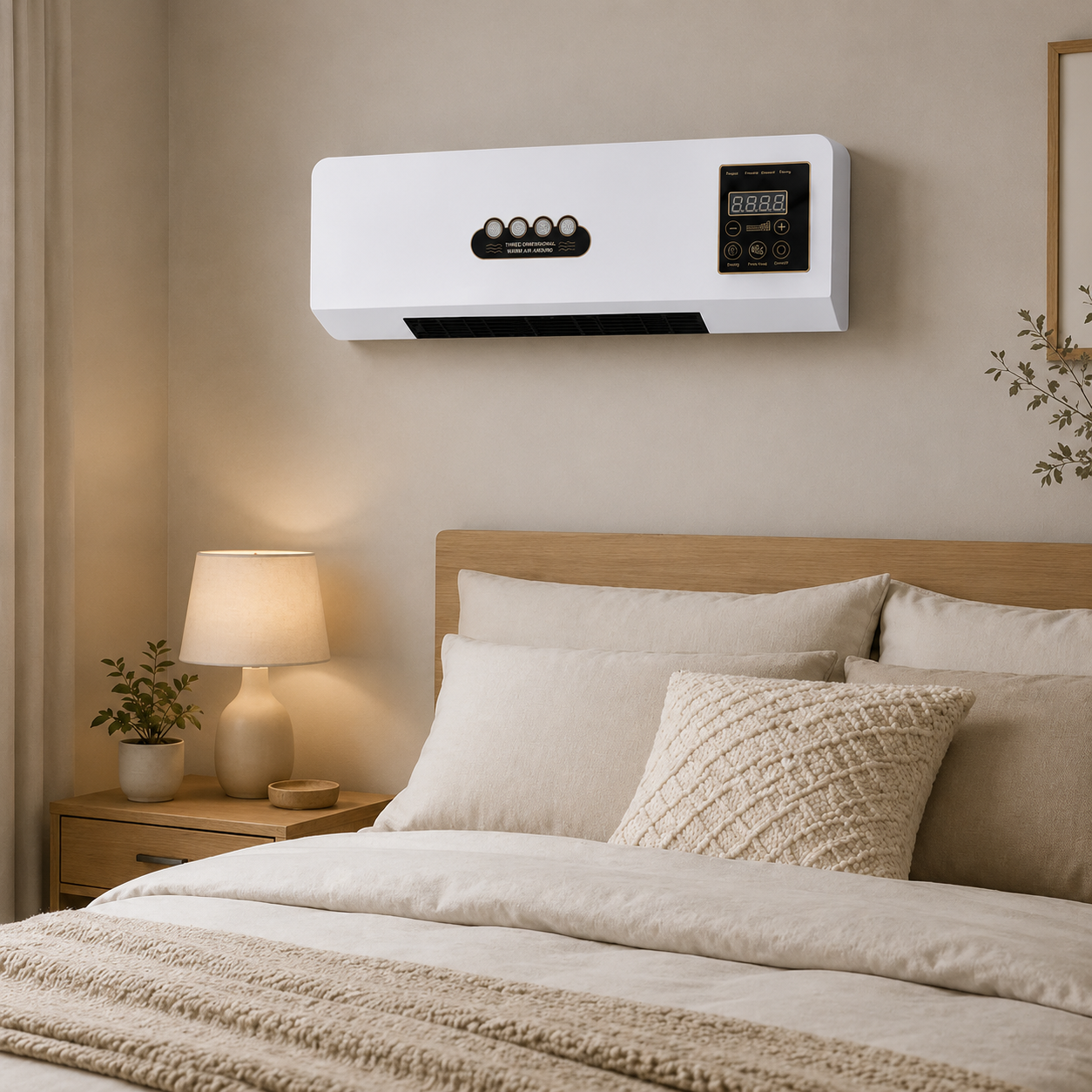 Ruimteklimaatsysteem 2-in-1 Ventilator & Verwarming 1800W met Afstandsbediening Wandmontage Wit | Sansoti