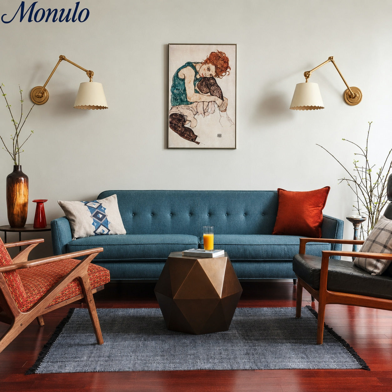 Wandlamp met Scalloped Shade – Modern Rustieke Verlichting voor Slaapkamer en Woonruimtes | Sansoti