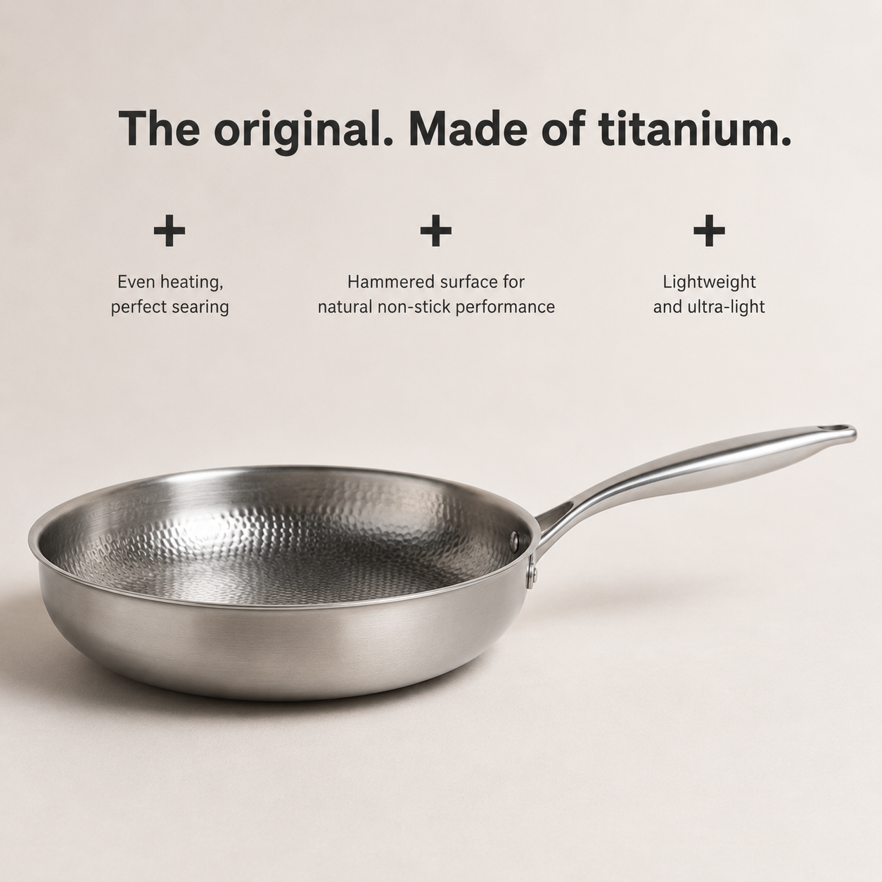 Titan-Bratpfanne | Geschmiedetes, ungiftiges, PFAS-freies Induktionskochgeschirr