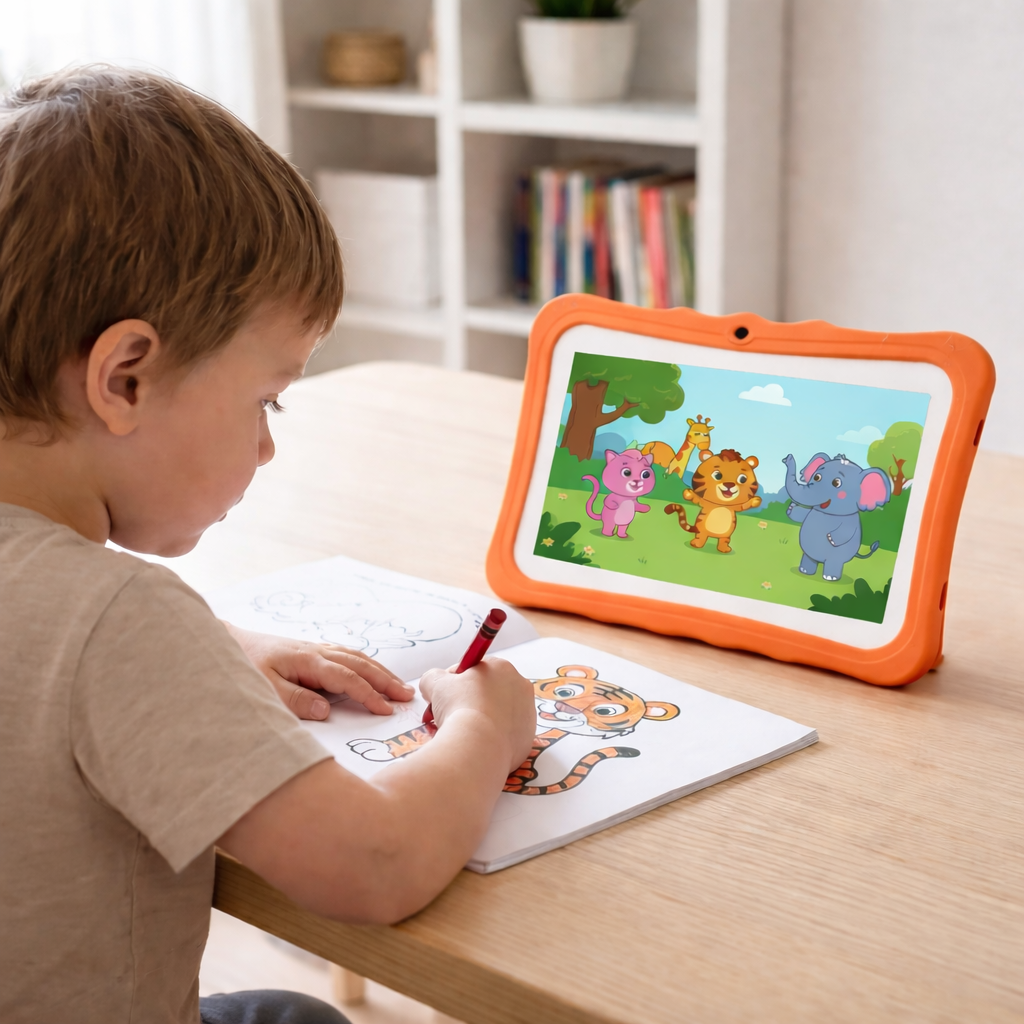 Kindertablet 7 inch met Leerapps en Ouderlijk Toezicht – Educatieve Tablet voor Kinderen | Sansoti