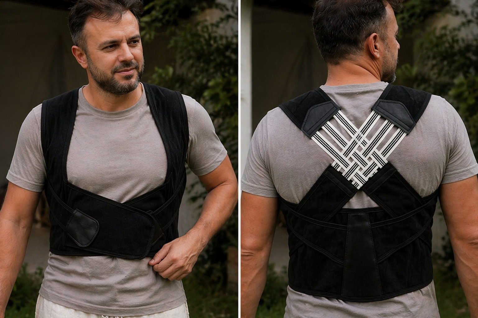 Verstelbare Houdingscorrector Unisex Rugbrace met Nekondersteuning Neopreen Polyester Vest Rug Nek Houding | Sansoti