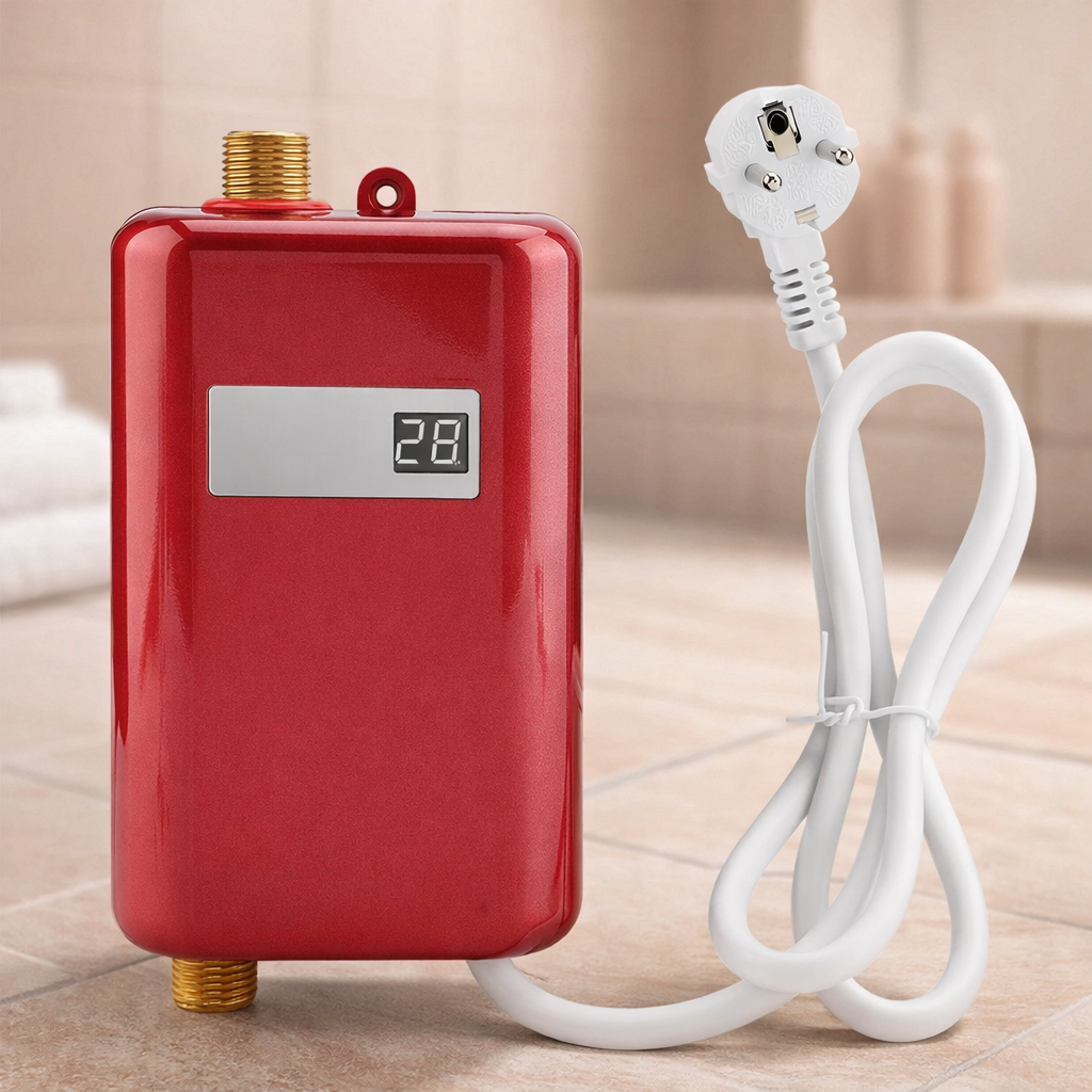 Tankloze Doorstroomverwarmer 3.8kW – Compacte Elektrische Boiler met Temperatuurbeveiliging en Direct Heet Water – 60°C Slimme Heetwaterverwarmer voor Keuken en Badkamer | Sansoti