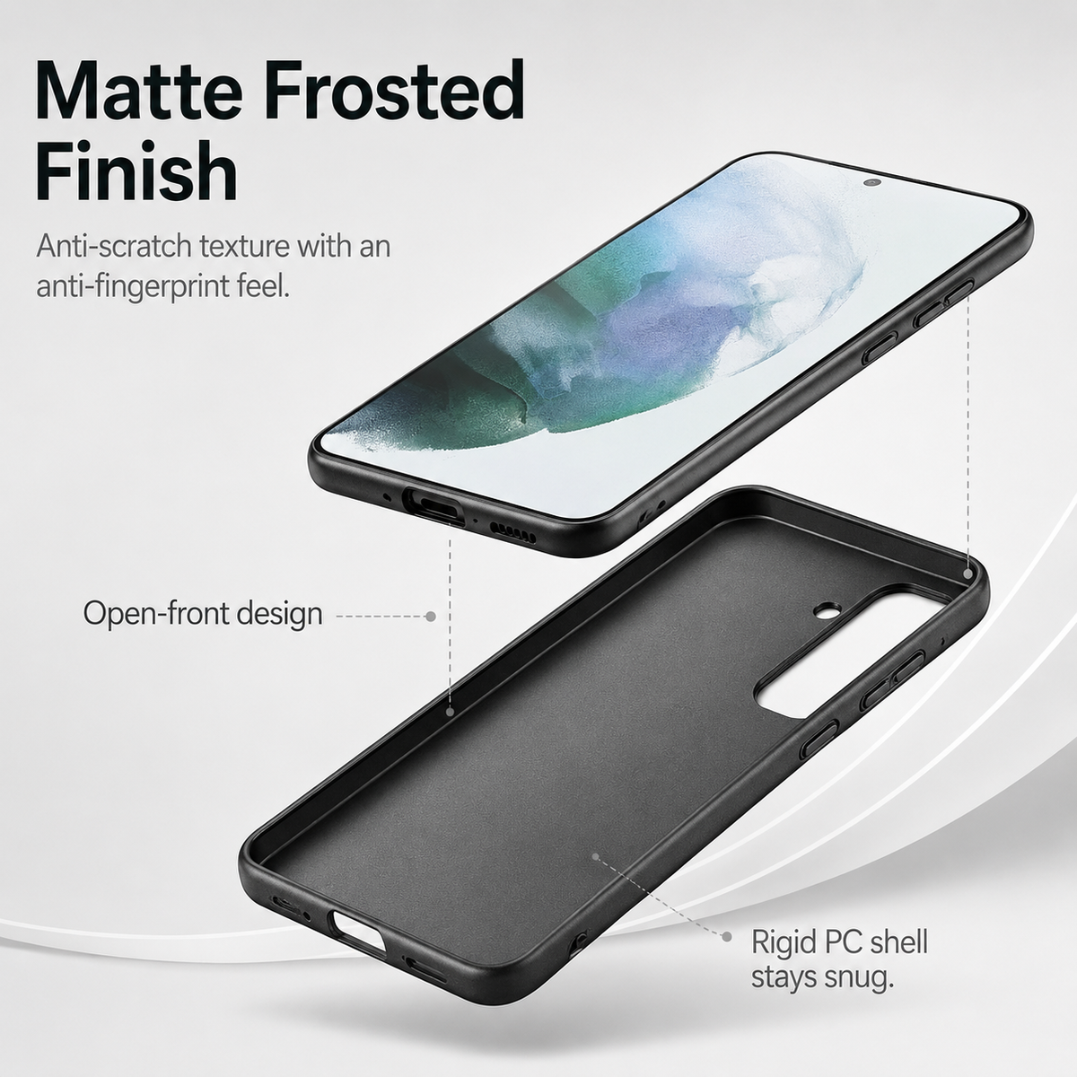 Ultradunne Matte Telefoonhoes voor Samsung Galaxy – Schermrand Camera Bescherming Precisie Pasvorm Stijlvol | Sansoti