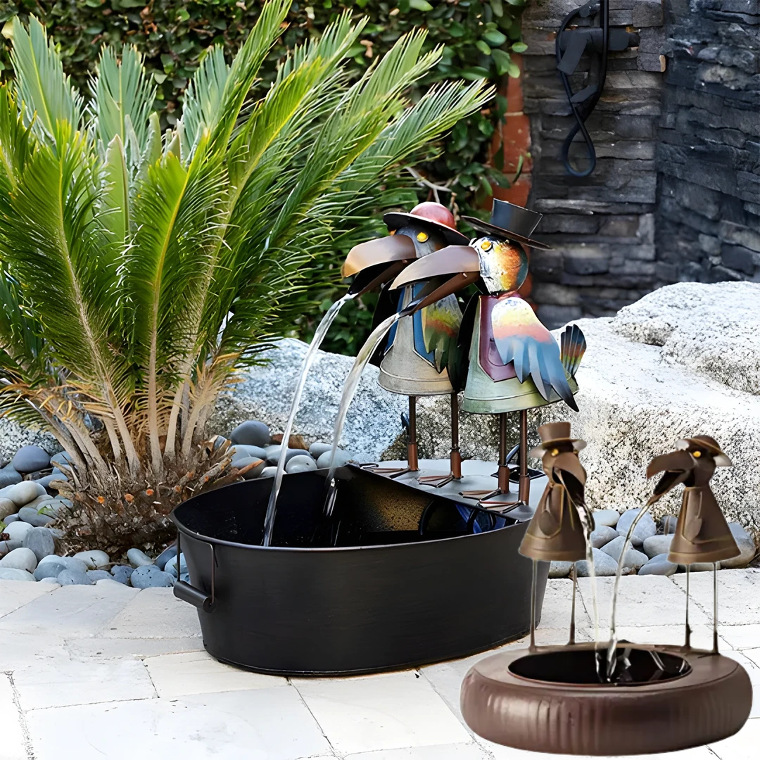Decoratieve Tuinfontein Dierenmotief Polyresin Fontein met Waterpomp Rustgevend Waterornament voor Tuin Terras | Sansoti