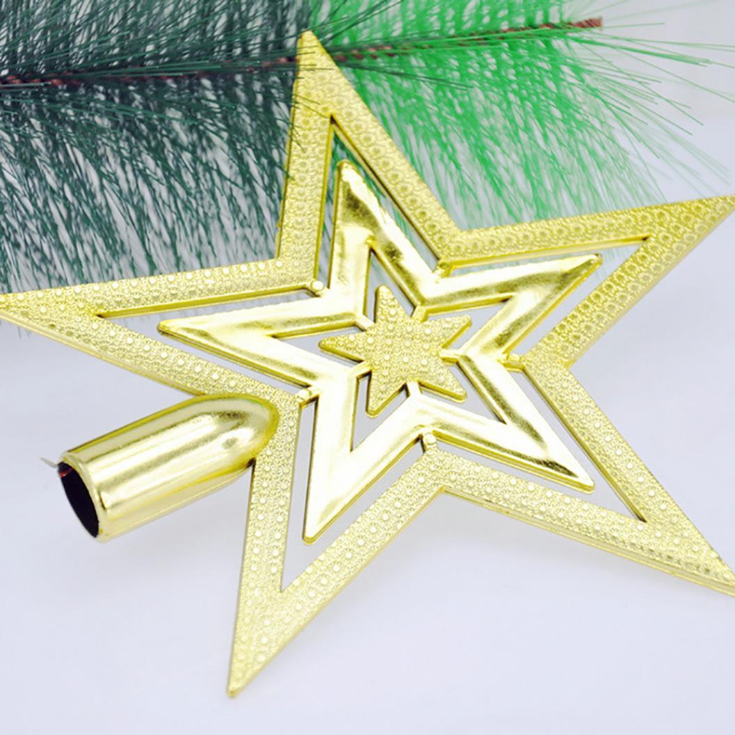 Decoratieve Kerstboomtopper Ster – Goud Zilver Rood – Vintage Glitter Piek voor Feestelijke Eindejaarsdecoratie zonder Elektriciteit | Sansoti