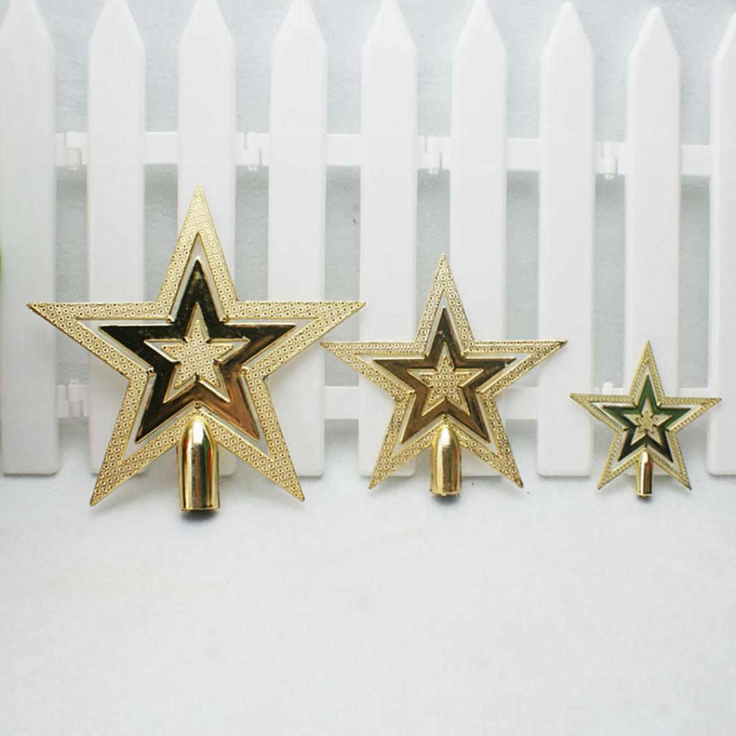 Decoratieve Kerstboomtopper Ster – Goud Zilver Rood – Vintage Glitter Piek voor Feestelijke Eindejaarsdecoratie zonder Elektriciteit | Sansoti