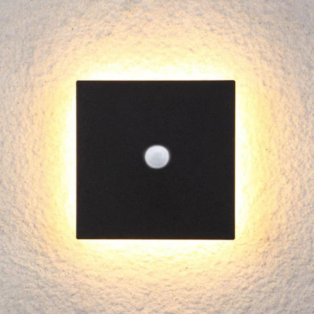 Minimalistische LED-Außenwandleuchte aus Metall, rund oder quadratisch, wasserdicht nach IP65, Gartenbeleuchtung für Flur und Terrasse | Sansoti