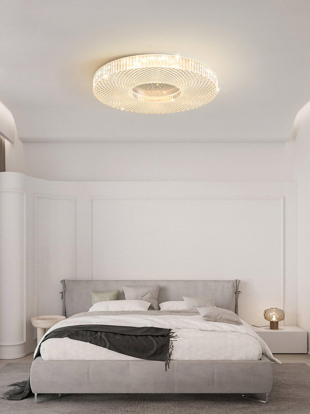 Plafonnier Acrylique LED Moderne Doré Blanc 40cm 50cm Variable Salon Chambre Hall Éclairage encastré Design | Sansoti