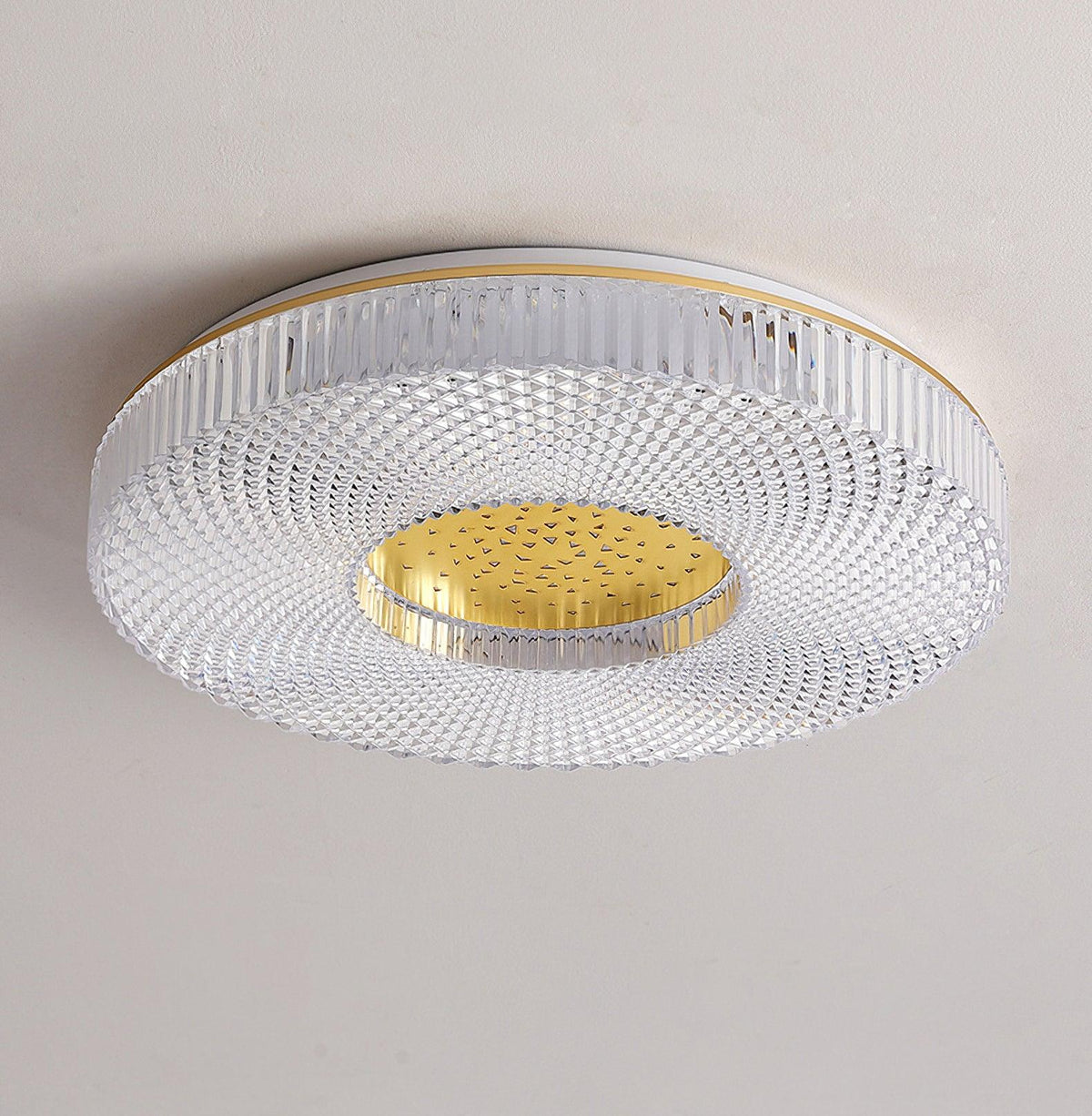 Plafonnier Acrylique LED Moderne Doré Blanc 40cm 50cm Variable Salon Chambre Hall Éclairage encastré Design | Sansoti