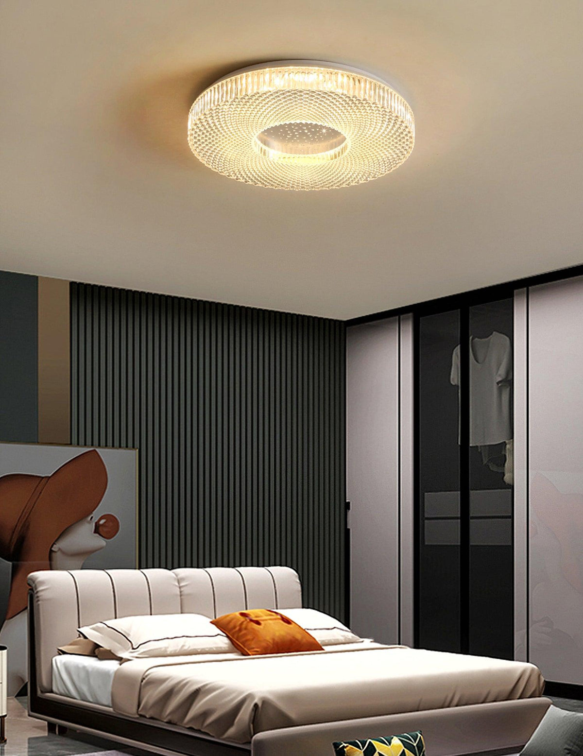 Plafonnier Acrylique LED Moderne Doré Blanc 40cm 50cm Variable Salon Chambre Hall Éclairage encastré Design | Sansoti