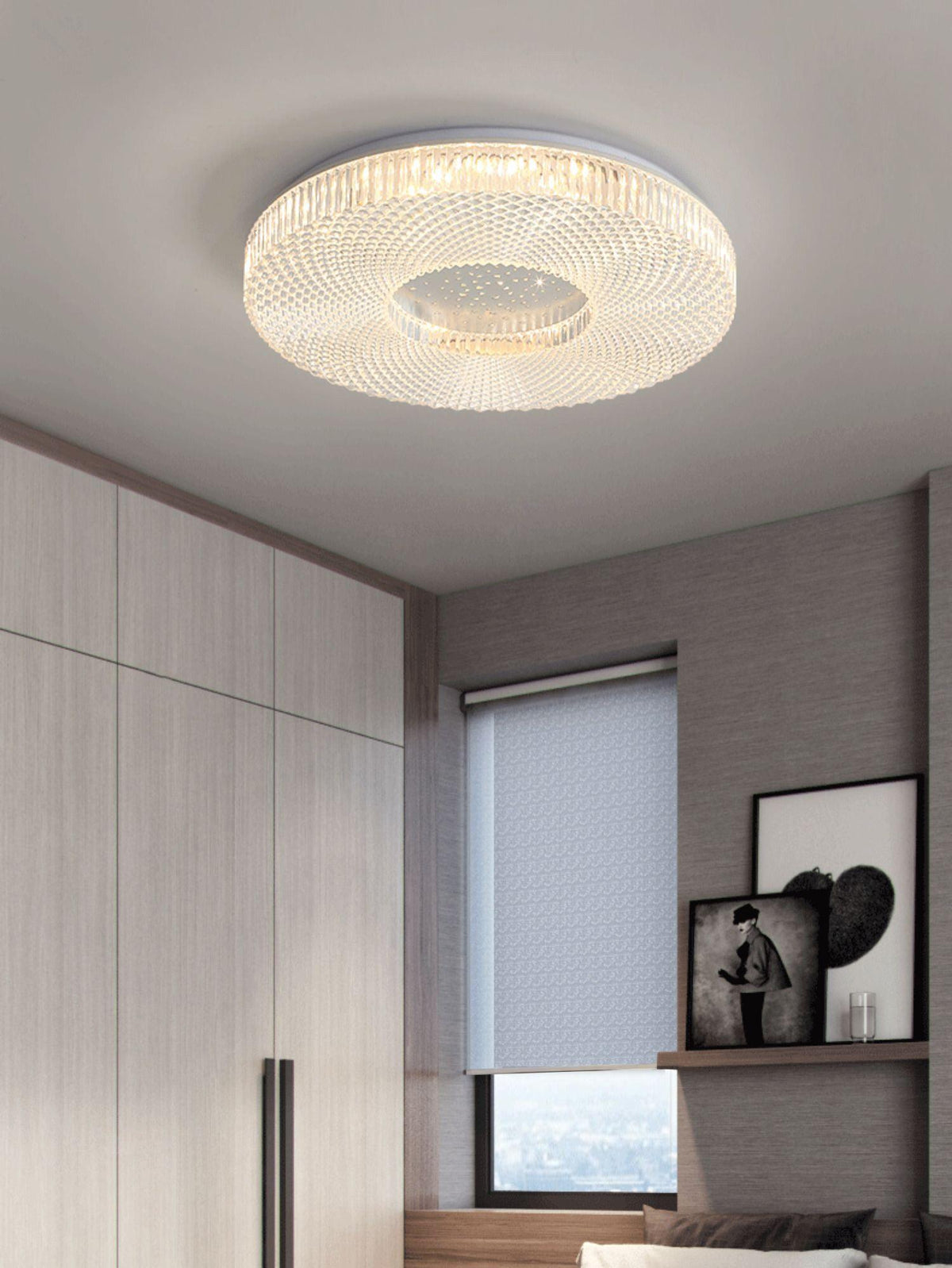 Plafonnier Acrylique LED Moderne Doré Blanc 40cm 50cm Variable Salon Chambre Hall Éclairage encastré Design | Sansoti