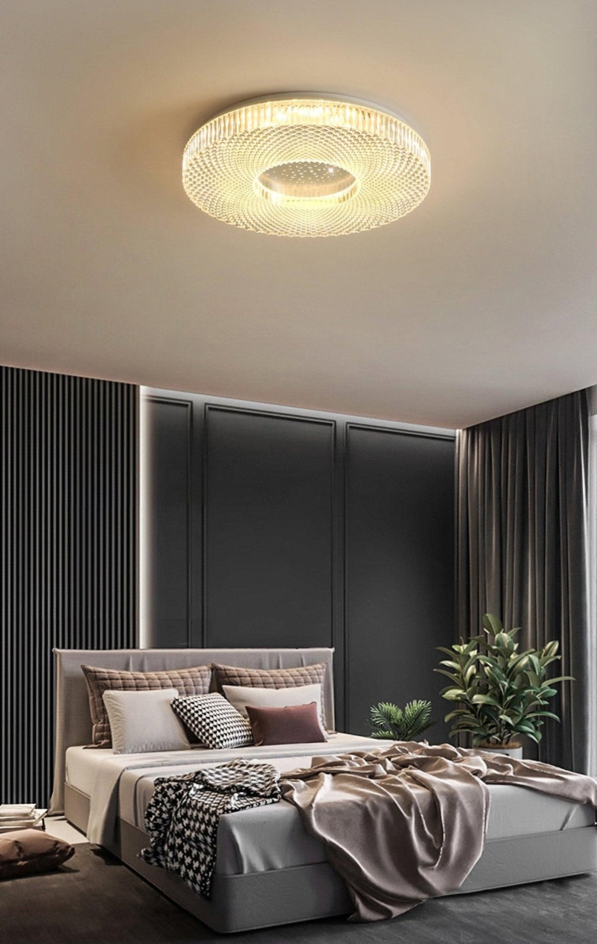 Plafonnier Acrylique LED Moderne Doré Blanc 40cm 50cm Variable Salon Chambre Hall Éclairage encastré Design | Sansoti
