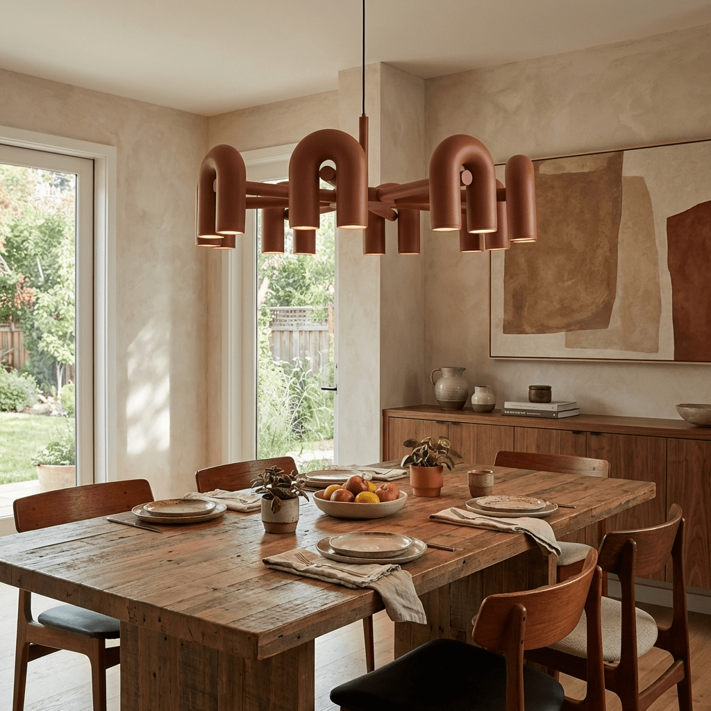 Modulaire Kroonluchter met U-Vormige Armen – Verstelbaar Design – Zwart, Grijs, Oranje of Blauw – 3, 4, 6 of 8 Lichtpunten – Modern Statement | Sansoti