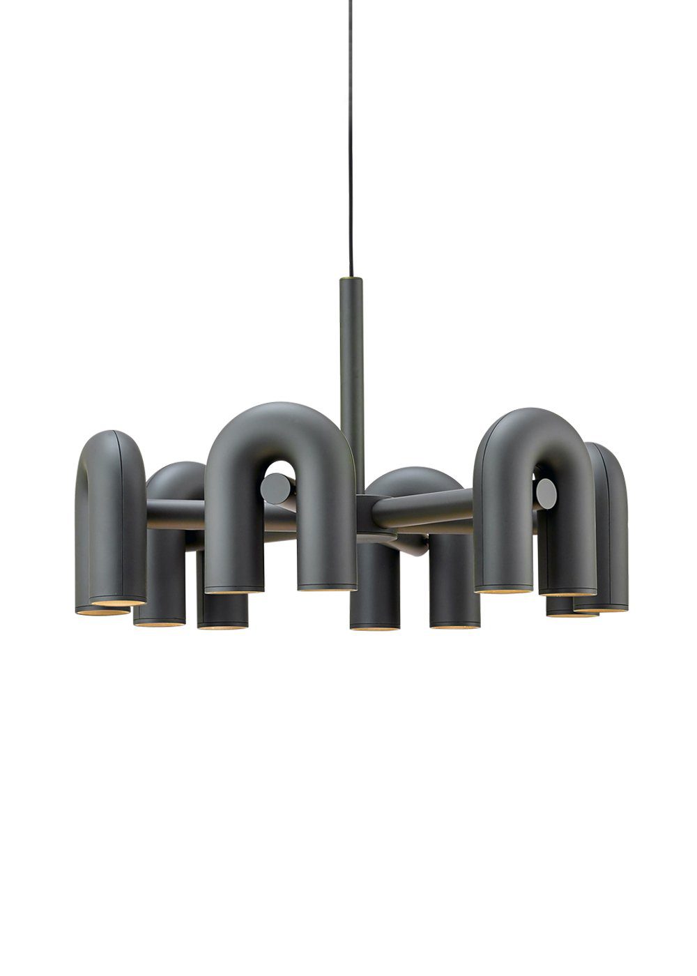 Modulaire Kroonluchter met U-Vormige Armen – Verstelbaar Design – Zwart, Grijs, Oranje of Blauw – 3, 4, 6 of 8 Lichtpunten – Modern Statement | Sansoti
