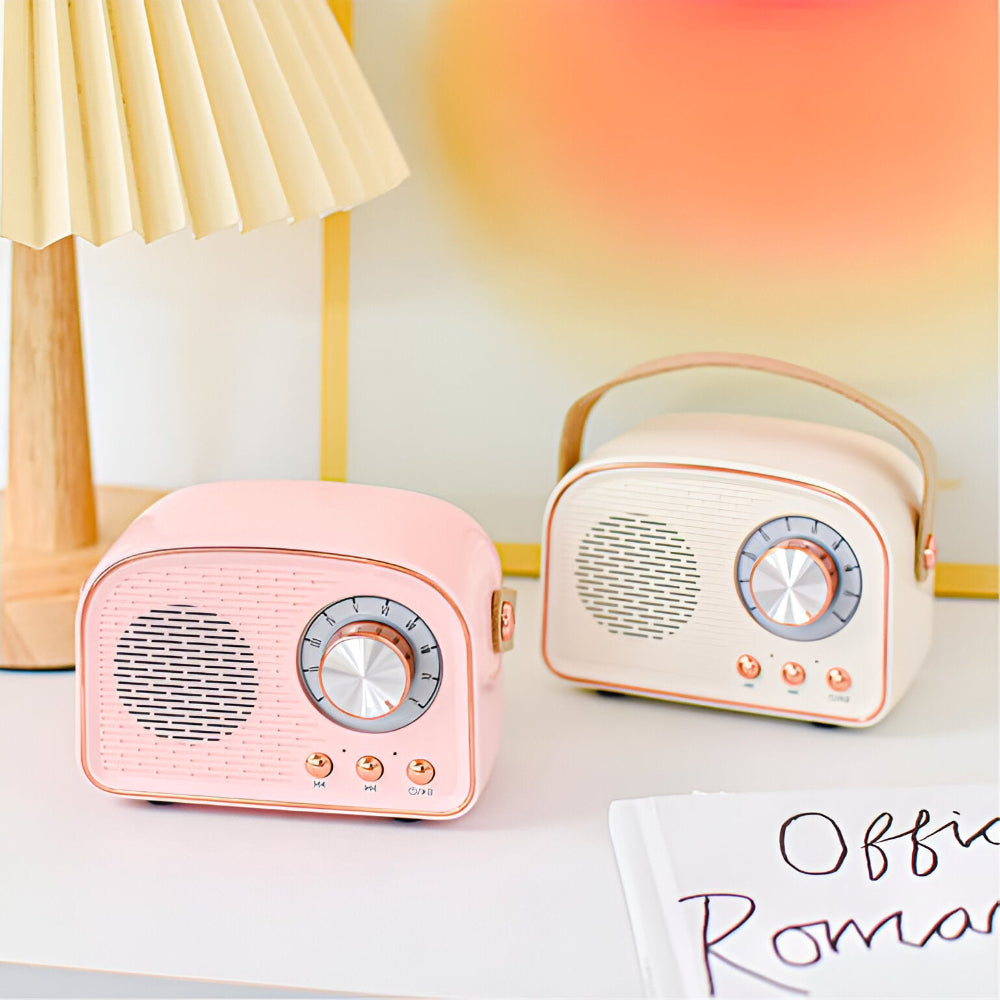 Retro Bluetooth-Lautsprecher 3W Vintage Design Holz Schlafzimmer Büro Kabelloser Lautsprecher 50er Jahre Stil Tischradio Look | Restfield