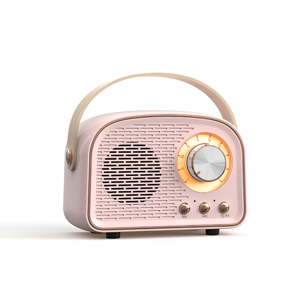 Retro Bluetooth-Lautsprecher 3W Vintage Design Holz Schlafzimmer Büro Kabelloser Lautsprecher 50er Jahre Stil Tischradio Look | Restfield
