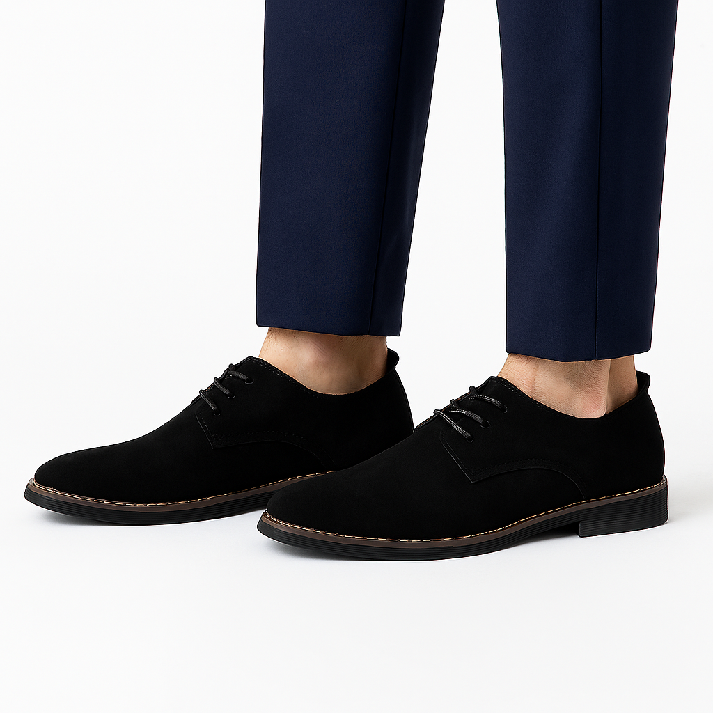 Derby Herenschoenen met Vetersluiting en Strakke Lijnen – Zakelijk Casual Leren Schoenen voor Kantoor | Sansoti
