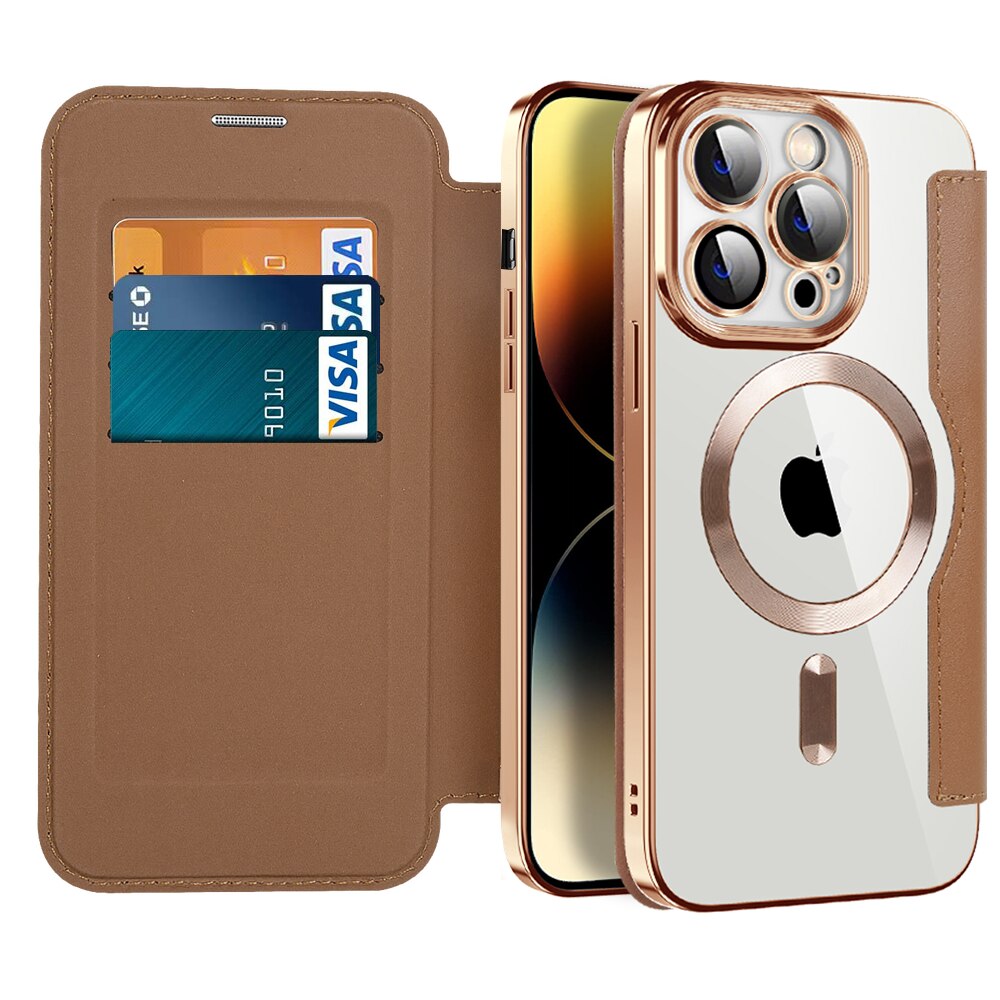 Transparante Portemonnee Telefoonhoes met MagSafe en RFID-blokkering voor iPhone 12 13 14 15 16 17 Reeks | Sansoti
