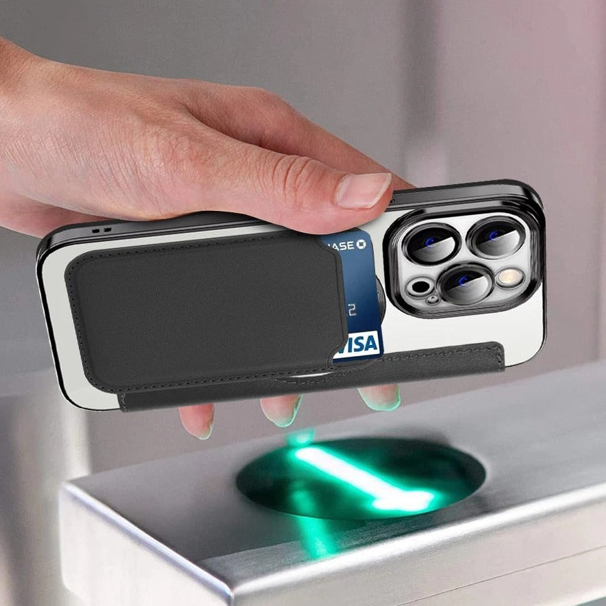 Transparante Portemonnee Telefoonhoes met MagSafe en RFID-blokkering voor iPhone 12 13 14 15 16 17 Reeks | Sansoti