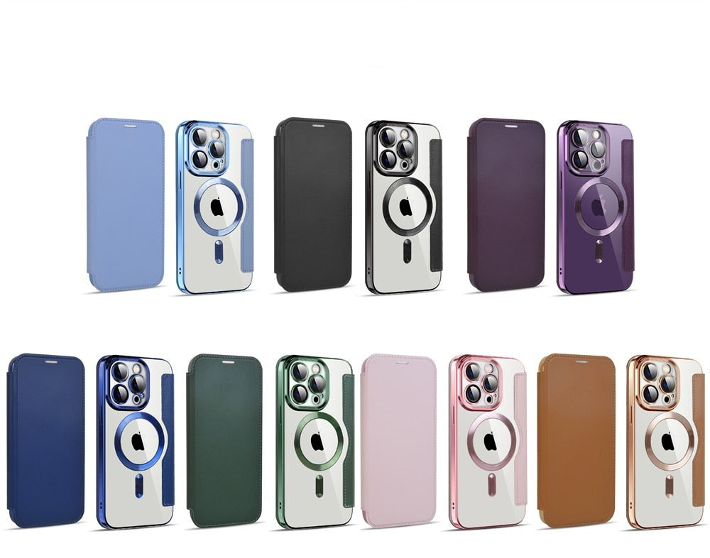 Transparante Portemonnee Telefoonhoes met MagSafe en RFID-blokkering voor iPhone 12 13 14 15 16 17 Reeks | Sansoti
