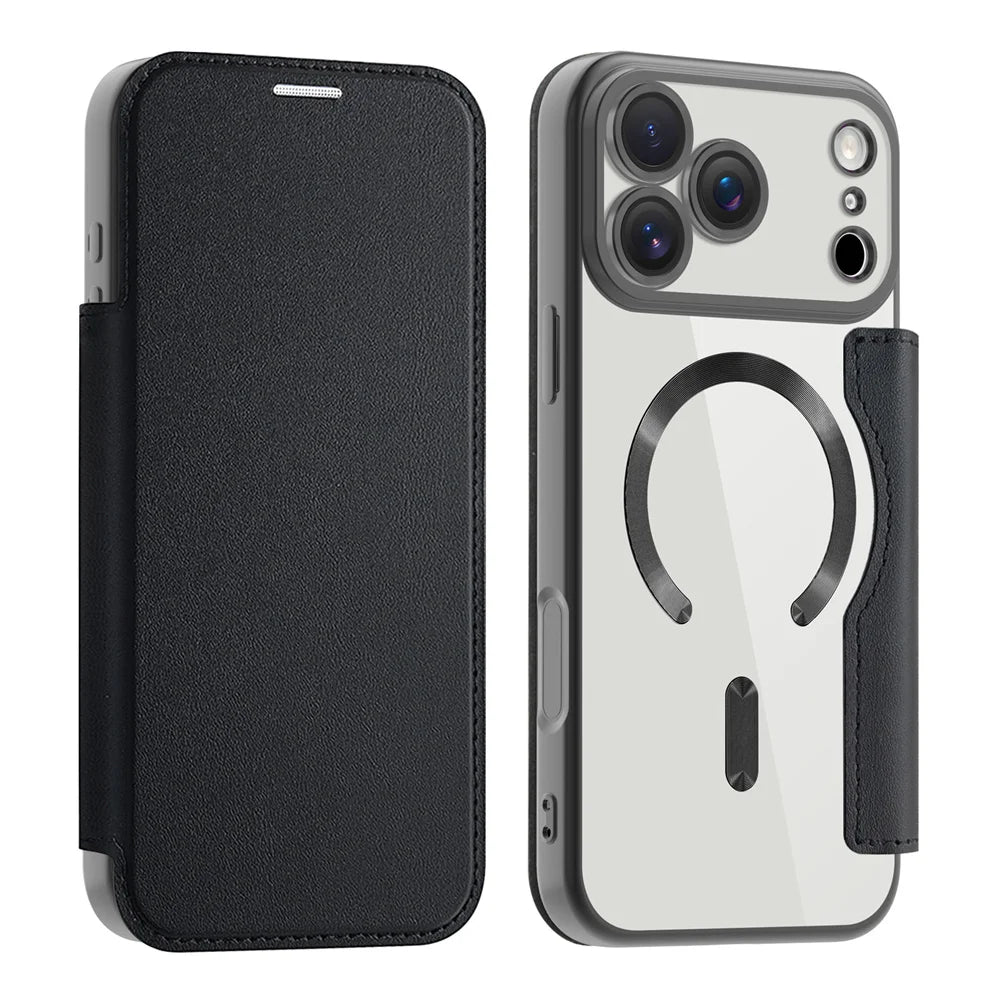 Transparante Portemonnee Telefoonhoes met MagSafe en RFID-blokkering voor iPhone 12 13 14 15 16 17 Reeks | Sansoti