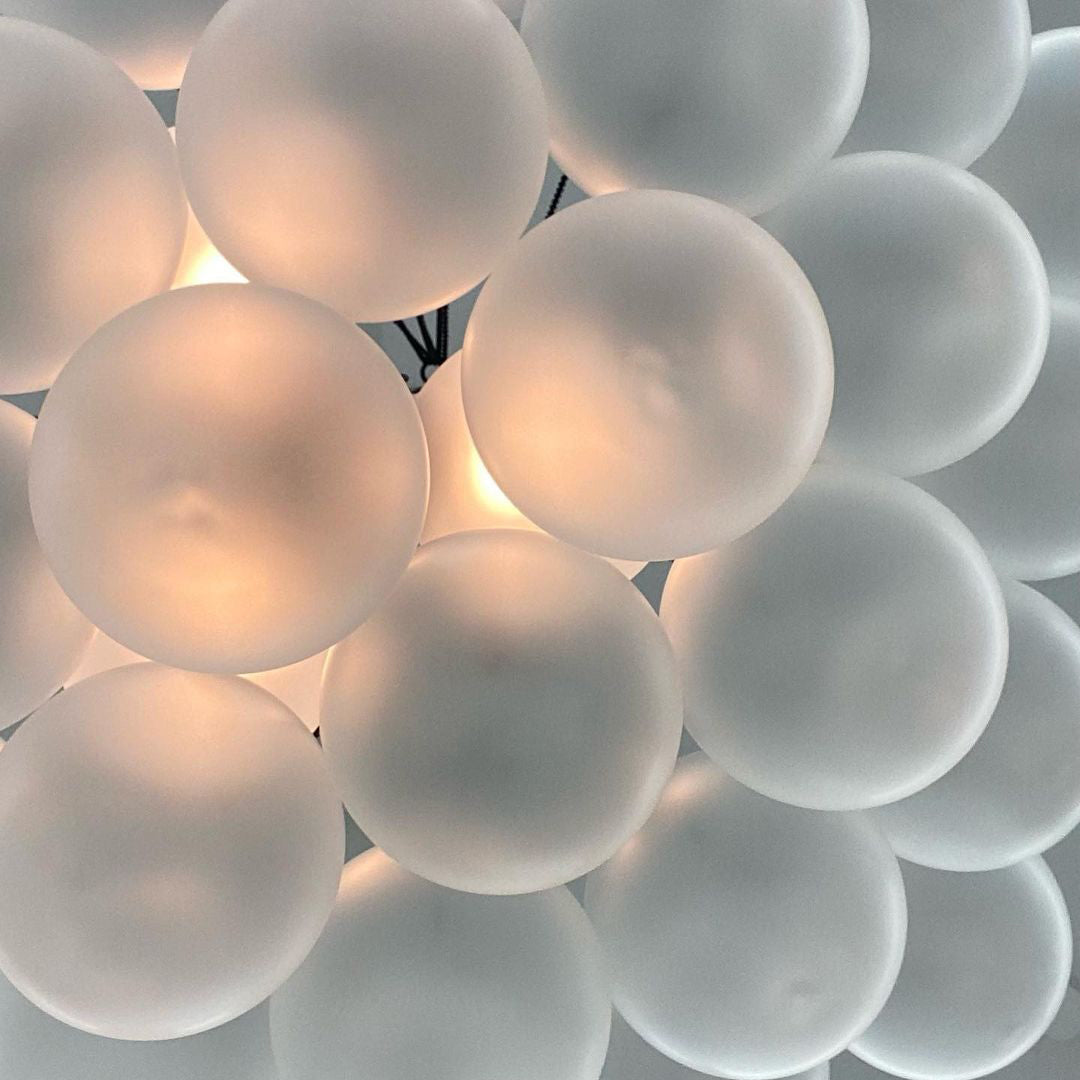 Glazen Bollenhanglamp 19-37 Bollen Goud Metaal Eetkamer Woonkamer | Sansoti