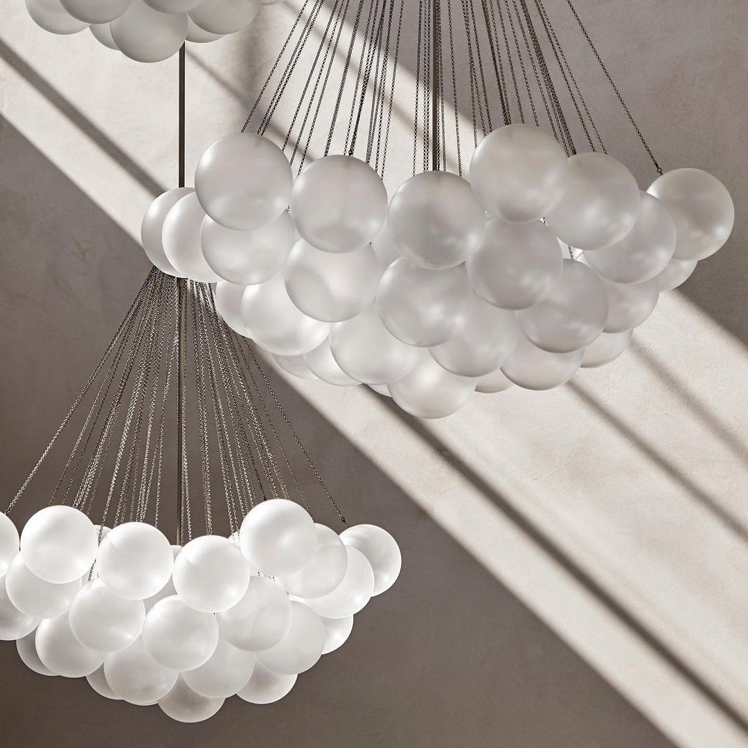 Glazen Bollenhanglamp 19-37 Bollen Goud Metaal Eetkamer Woonkamer | Sansoti