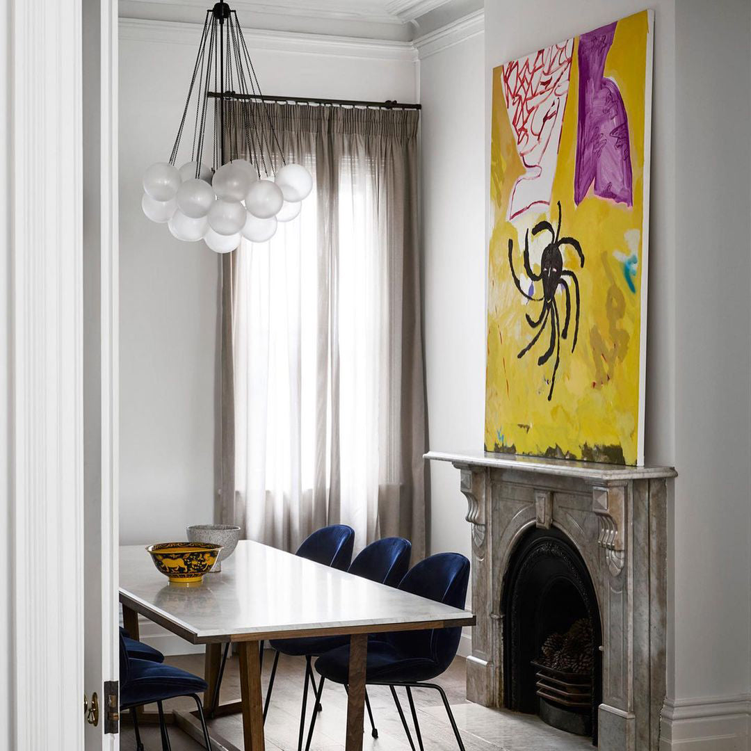 Glazen Bollenhanglamp 19-37 Bollen Goud Metaal Eetkamer Woonkamer | Sansoti