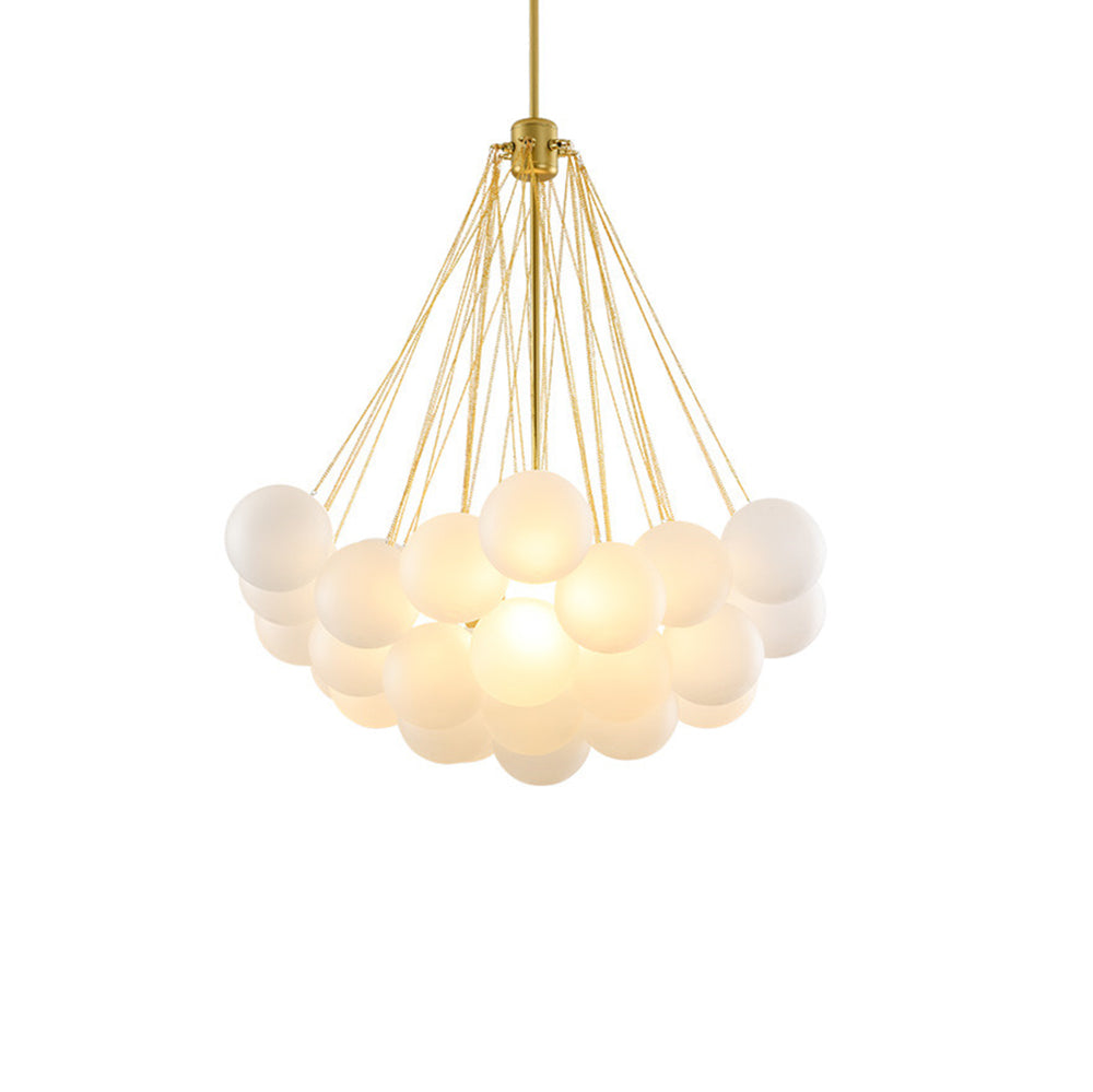 Glazen Bollenhanglamp 19-37 Bollen Goud Metaal Eetkamer Woonkamer | Sansoti