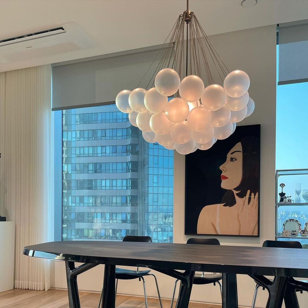 Glazen Bollenhanglamp 19-37 Bollen Goud Metaal Eetkamer Woonkamer | Sansoti